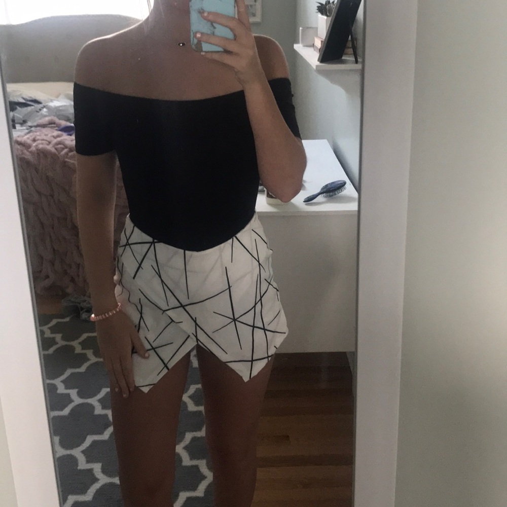 black off the shoulder body suit